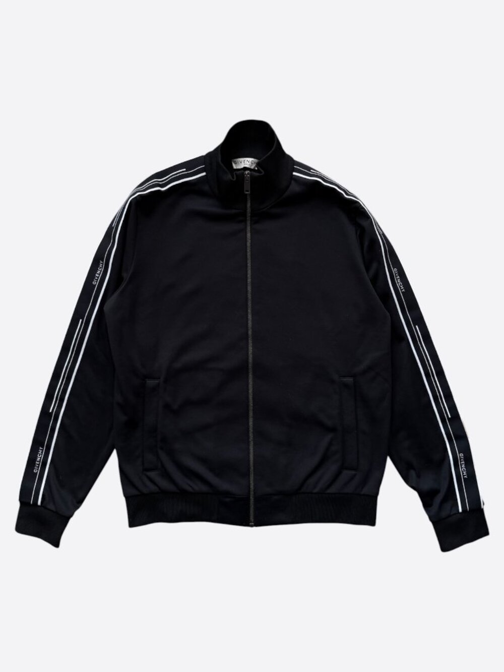 Givenchy Black & White Logo Striped Track Jacket